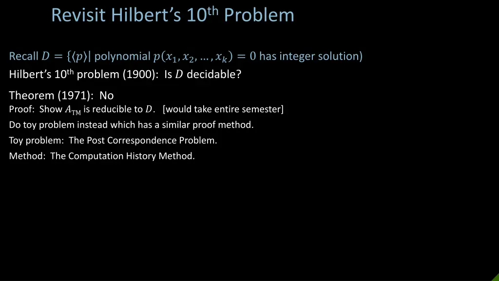 revisit hilbert s 10 th problem