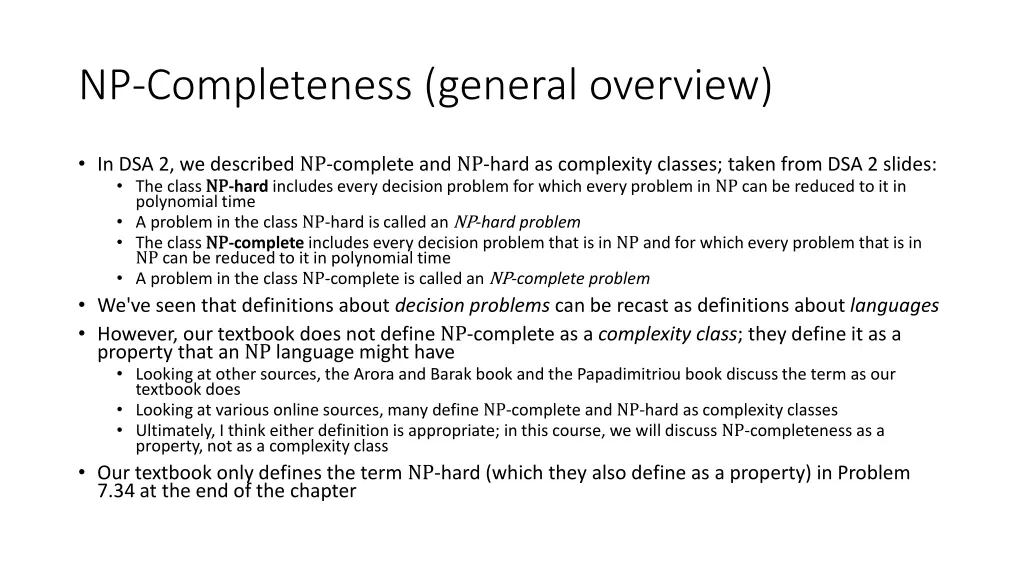 np completeness general overview