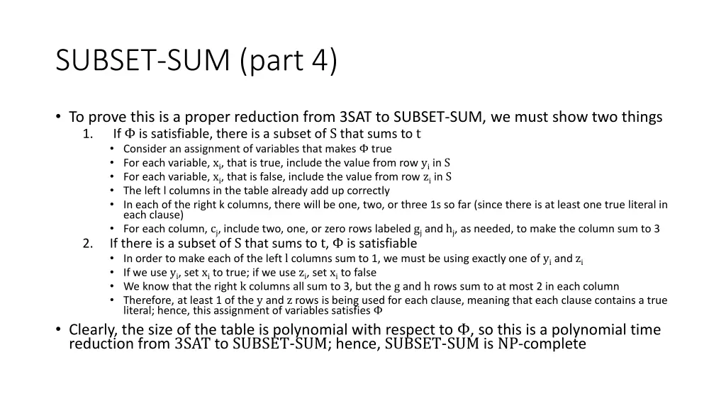 subset sum part 4
