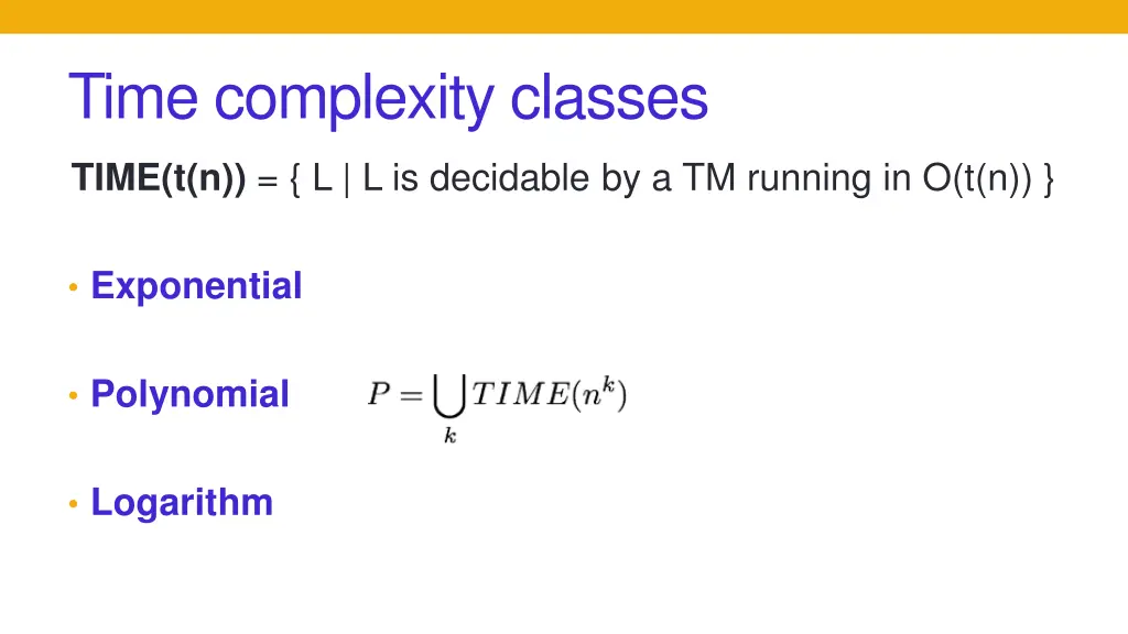 time complexity classes