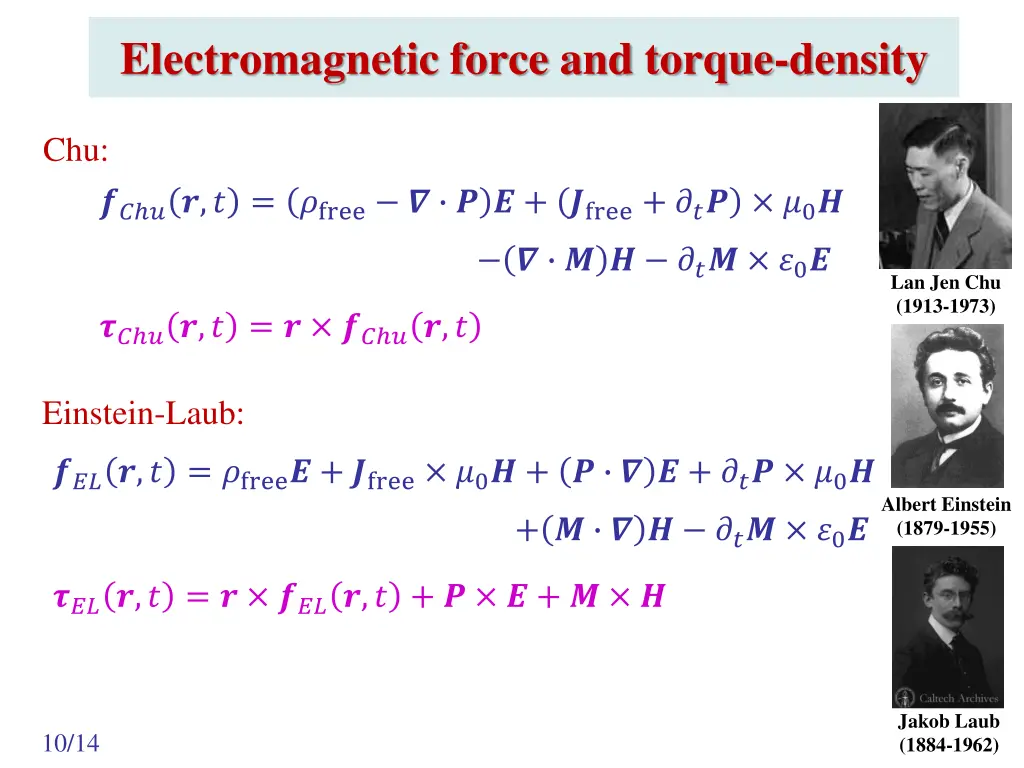 electromagnetic force and torque density 1