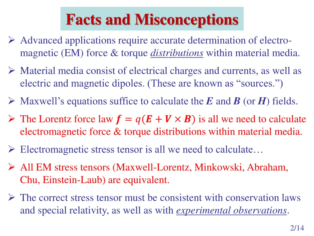 facts and misconceptions