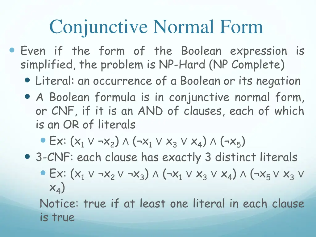 conjunctive normal form even if the form