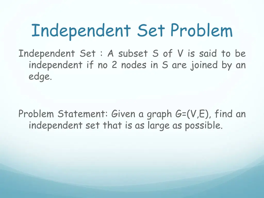 independent set problem