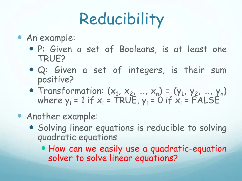 reducibility