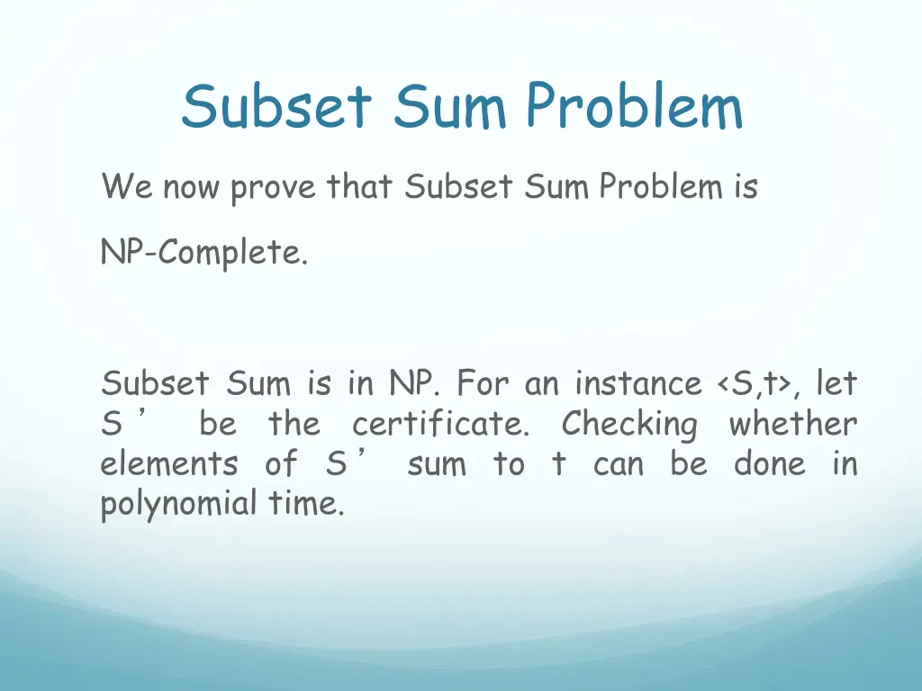 subset sum problem 1