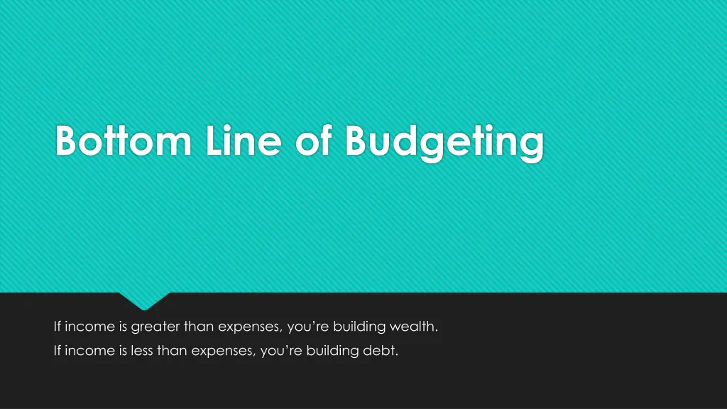 bottom line of budgeting