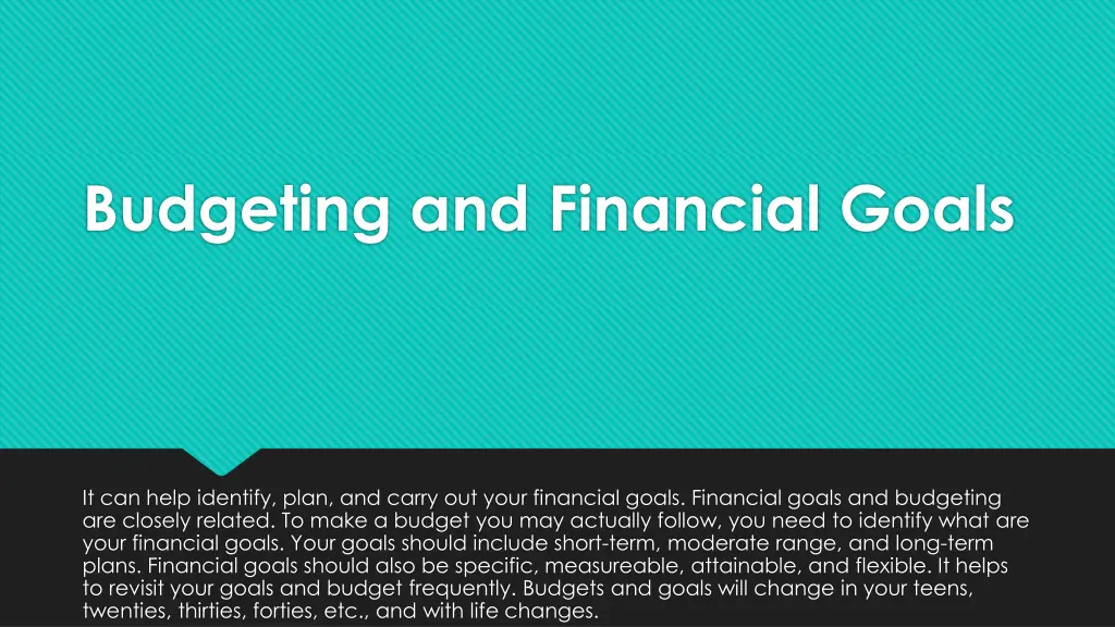 budgeting and financial goals