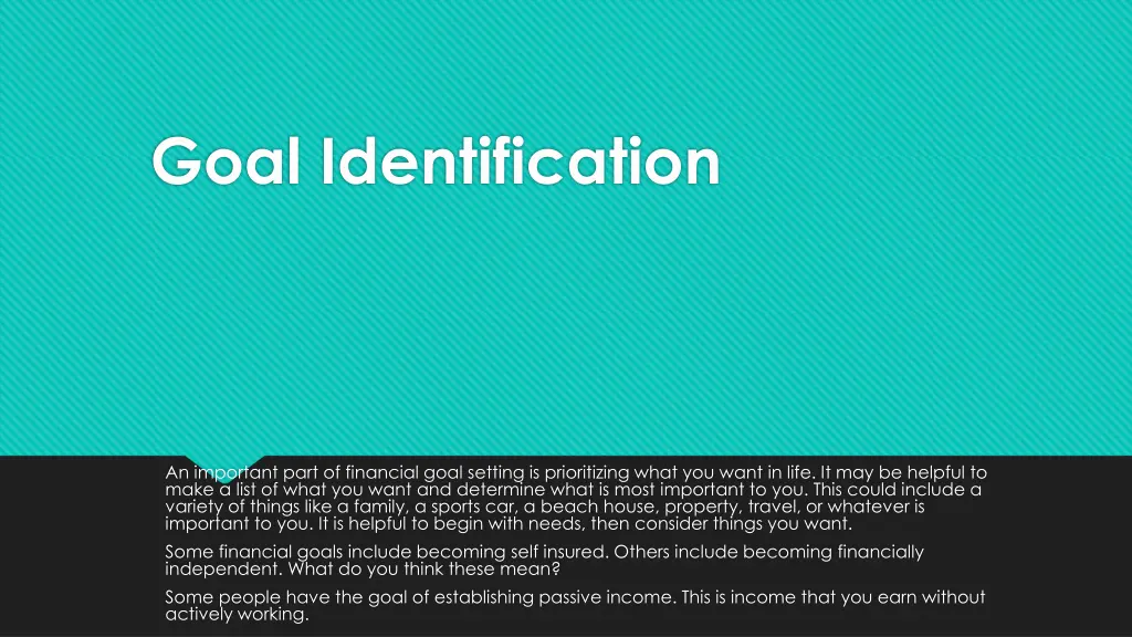 goal identification
