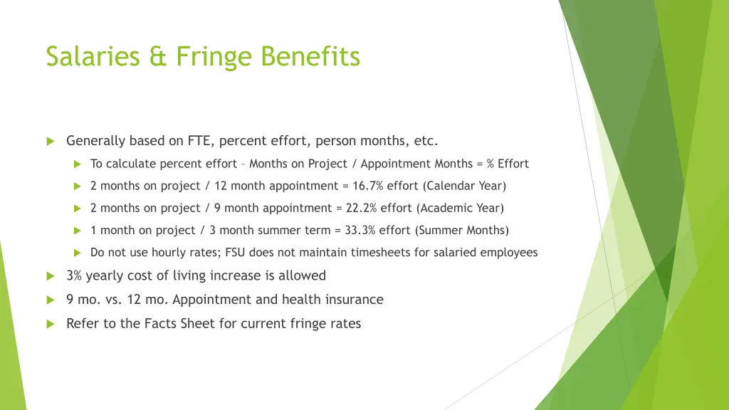 salaries fringe benefits