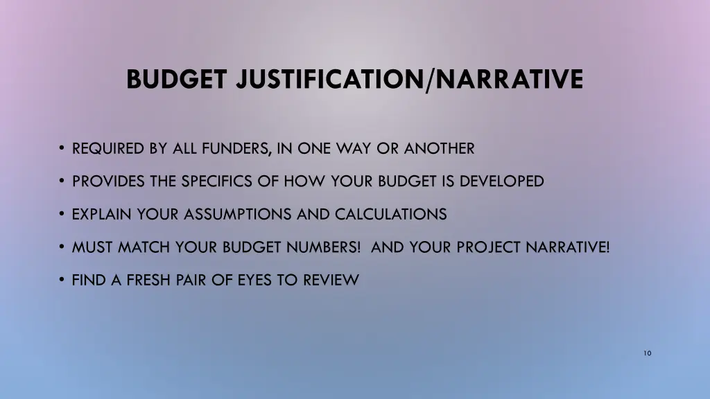 budget justification narrative