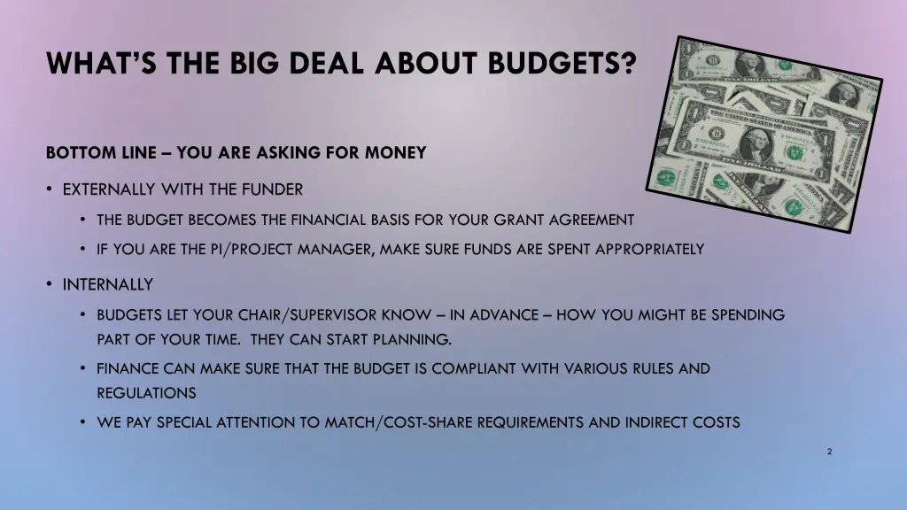 what s the big deal about budgets