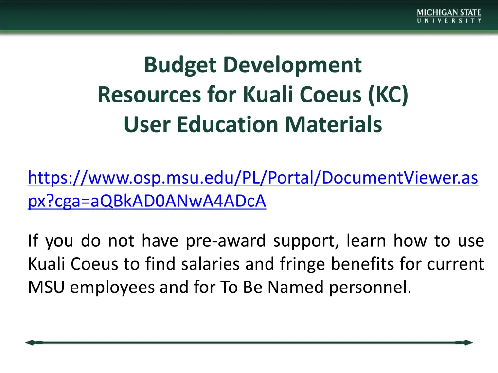 budget development resources for kuali coeus