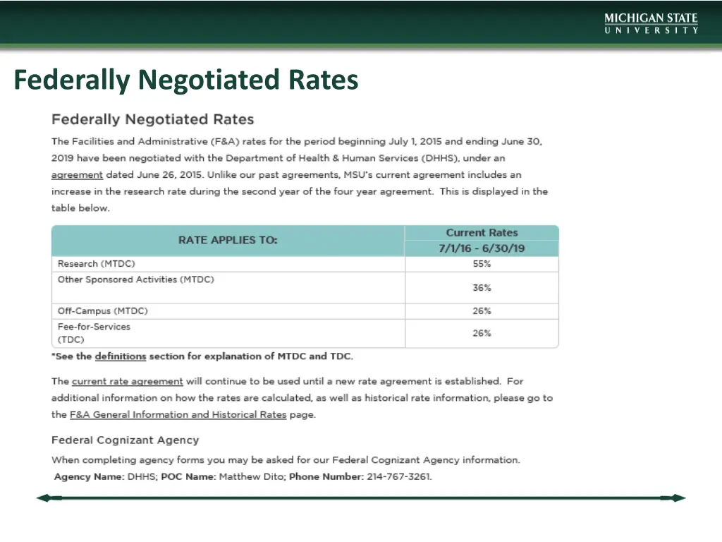federally negotiated rates