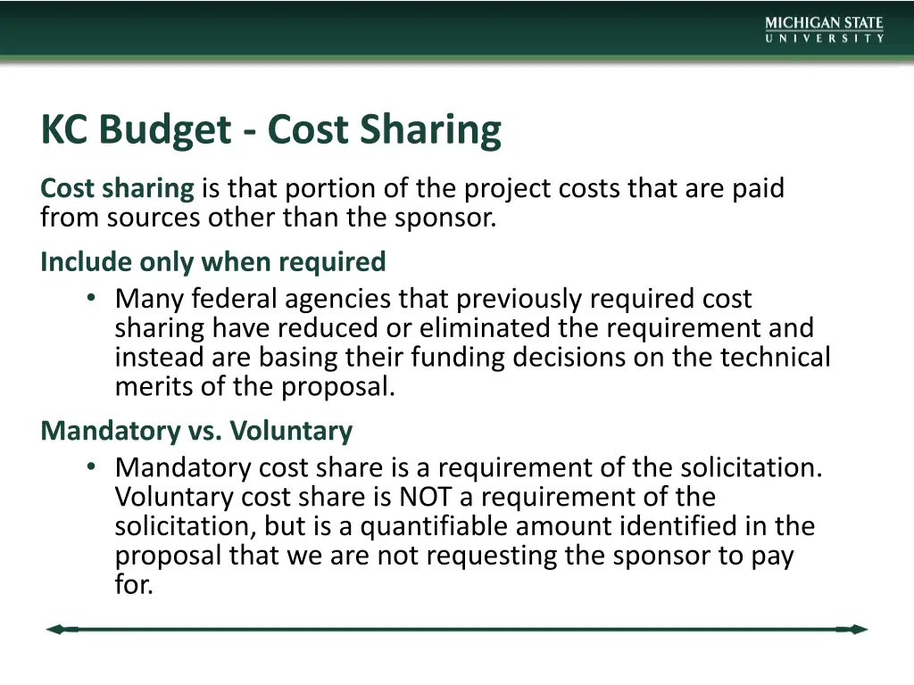 kc budget cost sharing