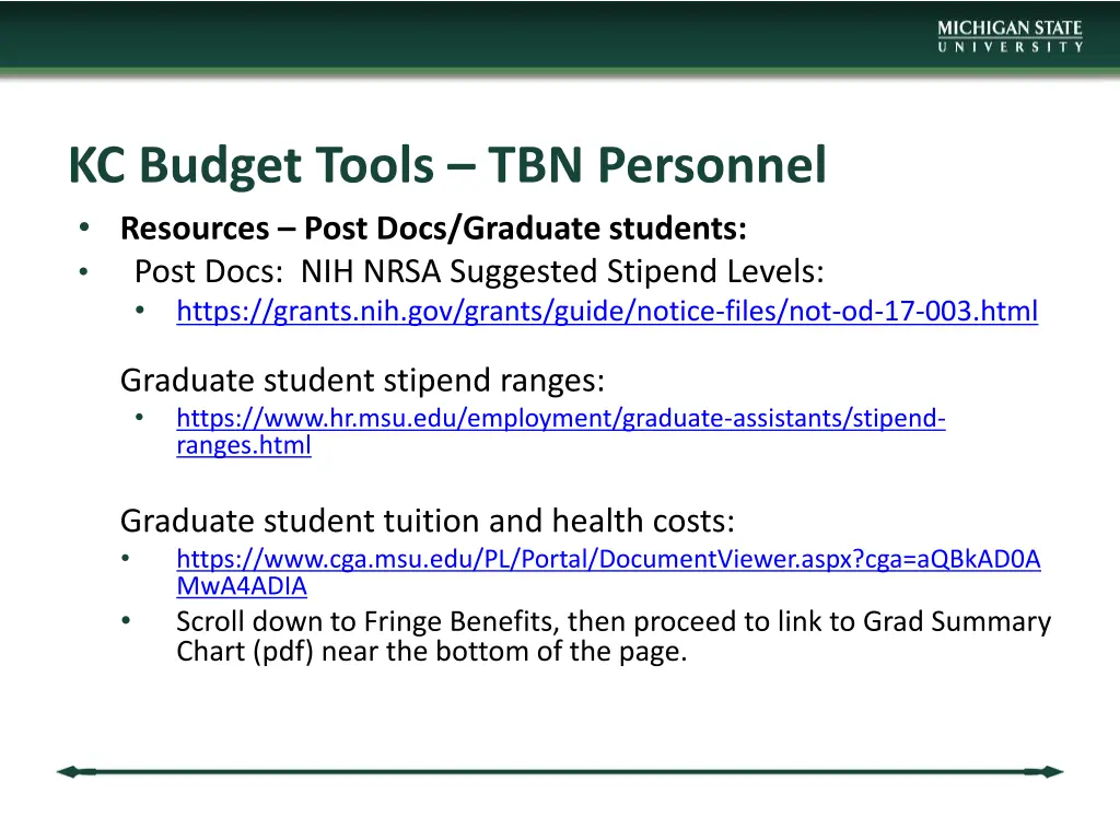 kc budget tools tbn personnel resources post docs