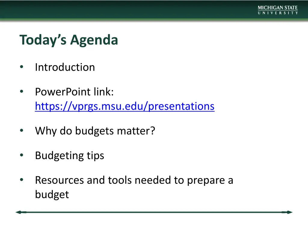 today s agenda
