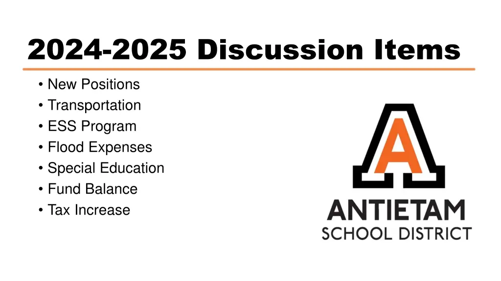 2024 2025 discussion items