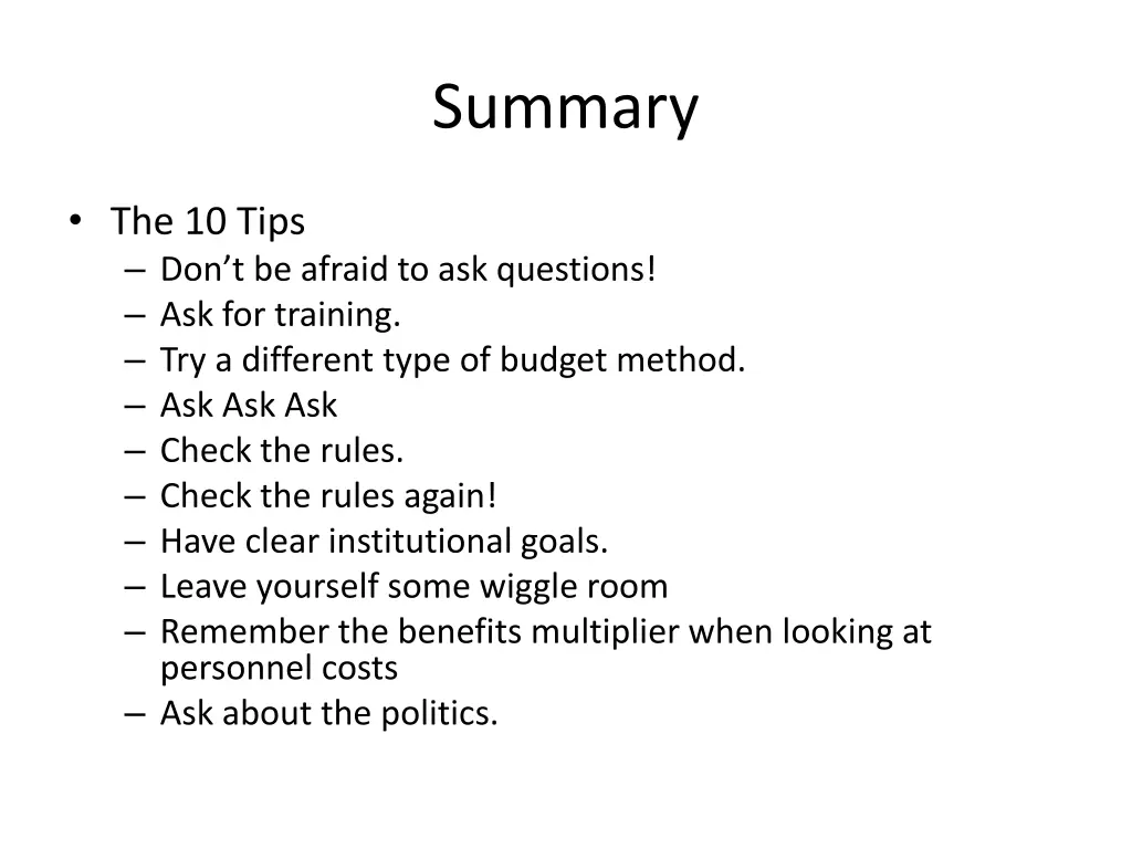 summary