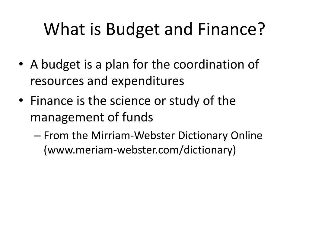 what is budget and finance