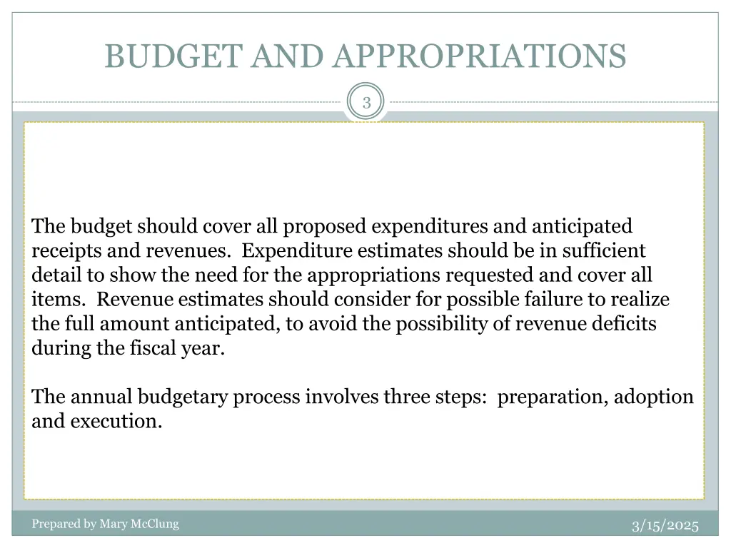 budget and appropriations 1