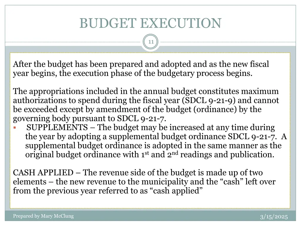 budget execution
