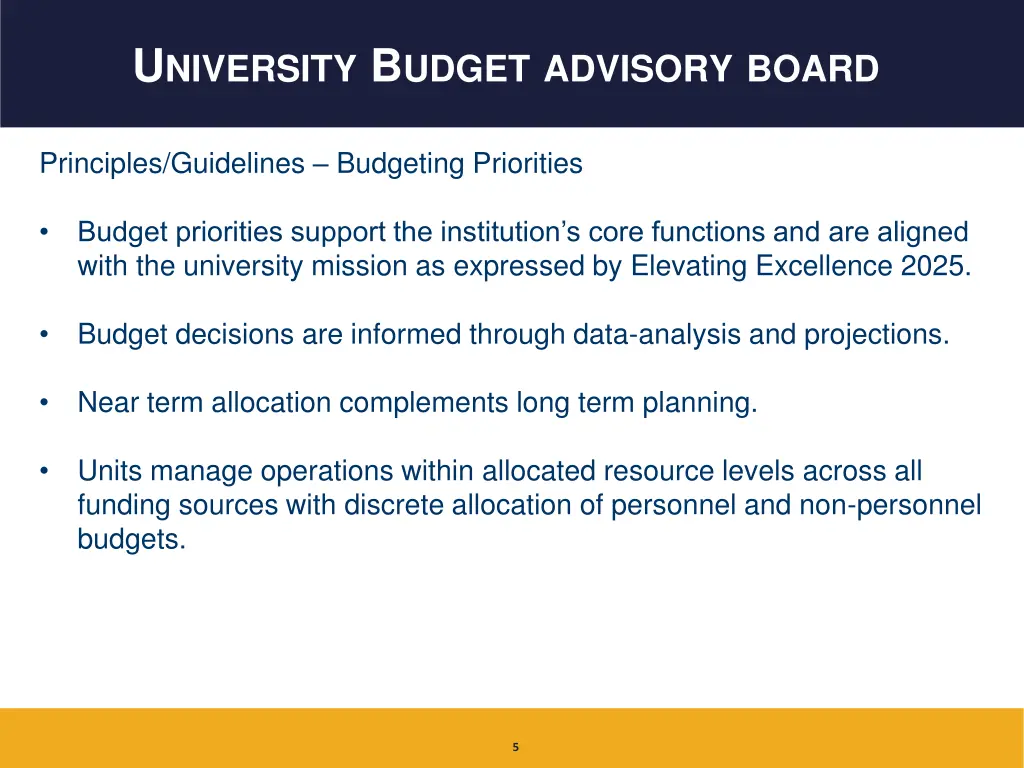 u niversity b udget advisory board 1