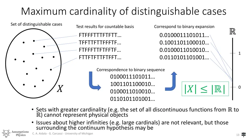 maximum cardinality of distinguishable cases