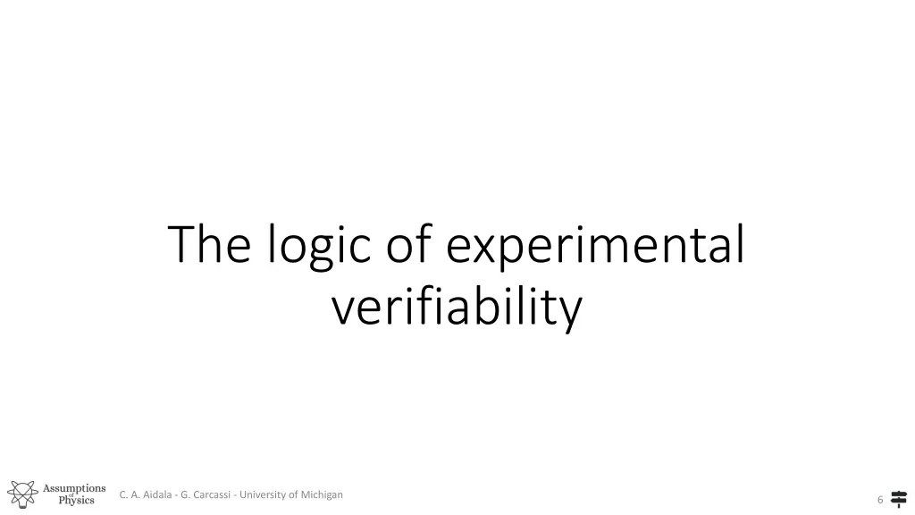the logic of experimental verifiability