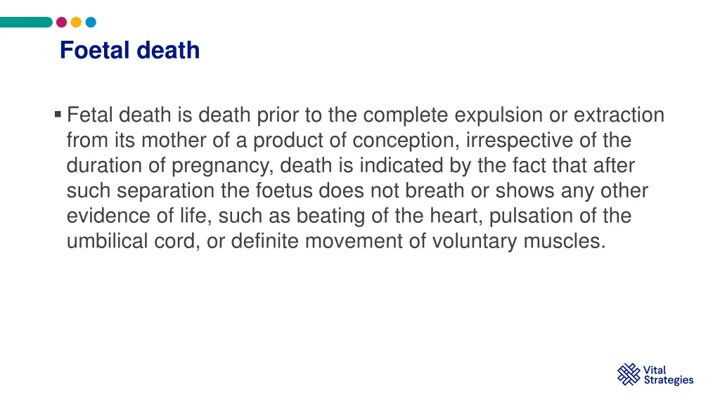 foetal death