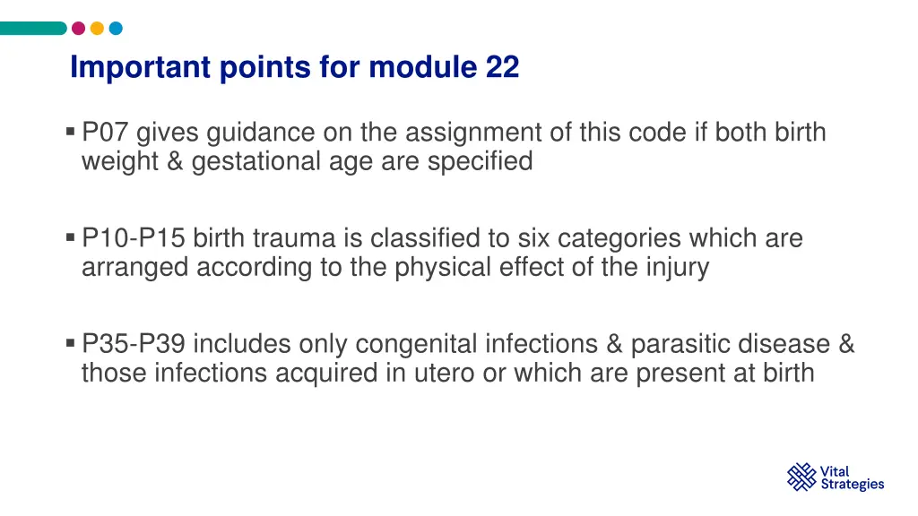 important points for module 22 1