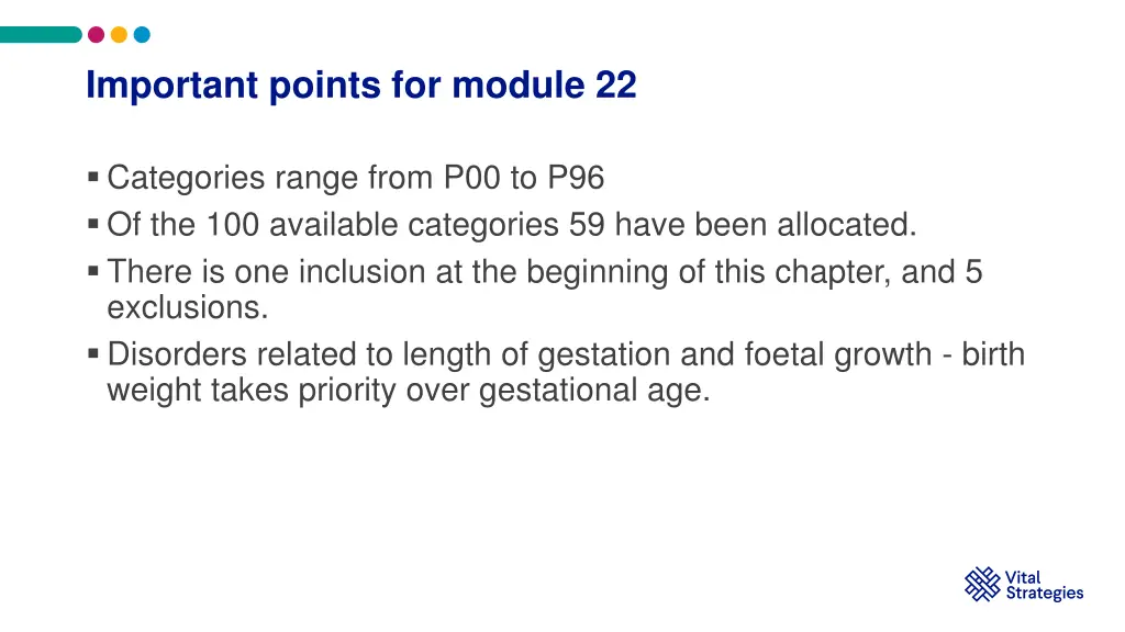 important points for module 22