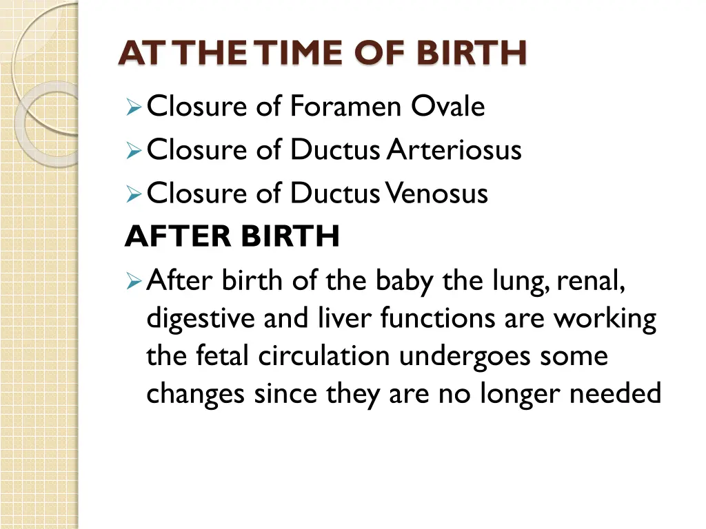 at the time of birth