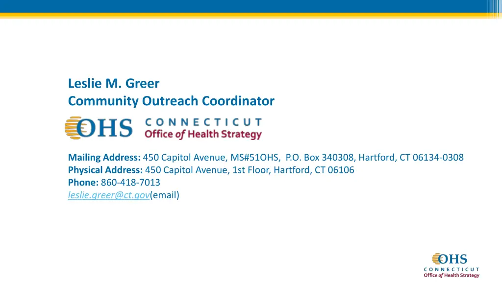 leslie m greer community outreach coordinator