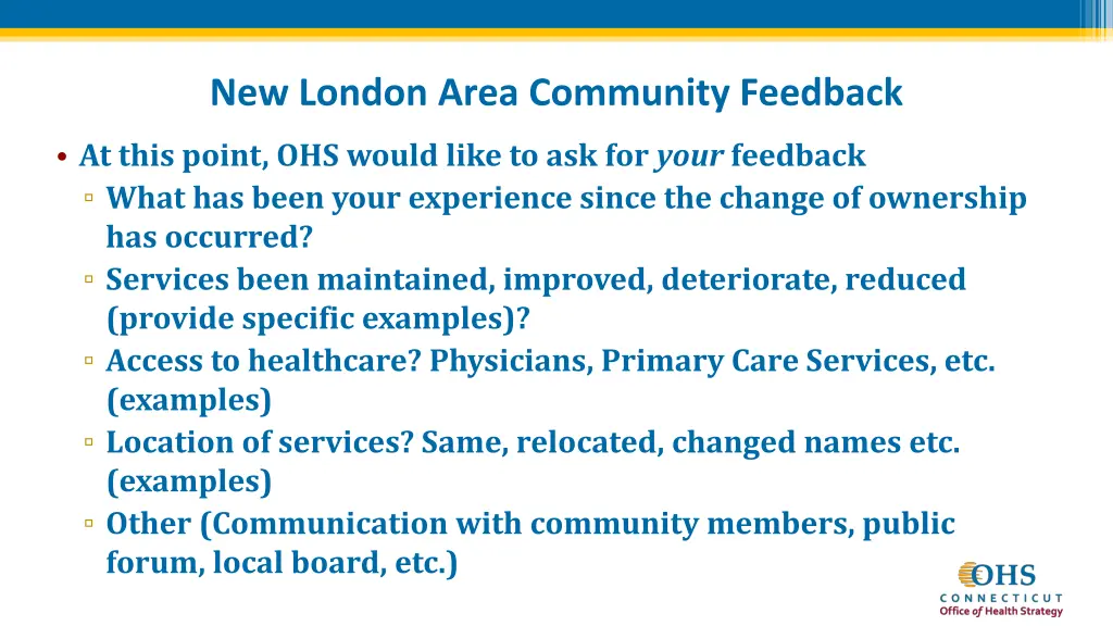 new london area community feedback