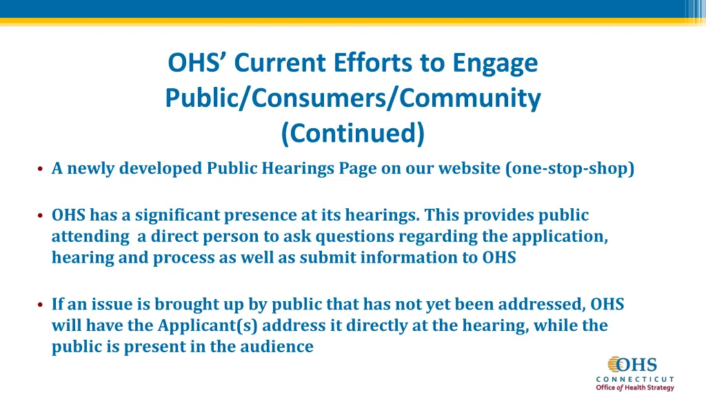 ohs current efforts to engage public consumers 2
