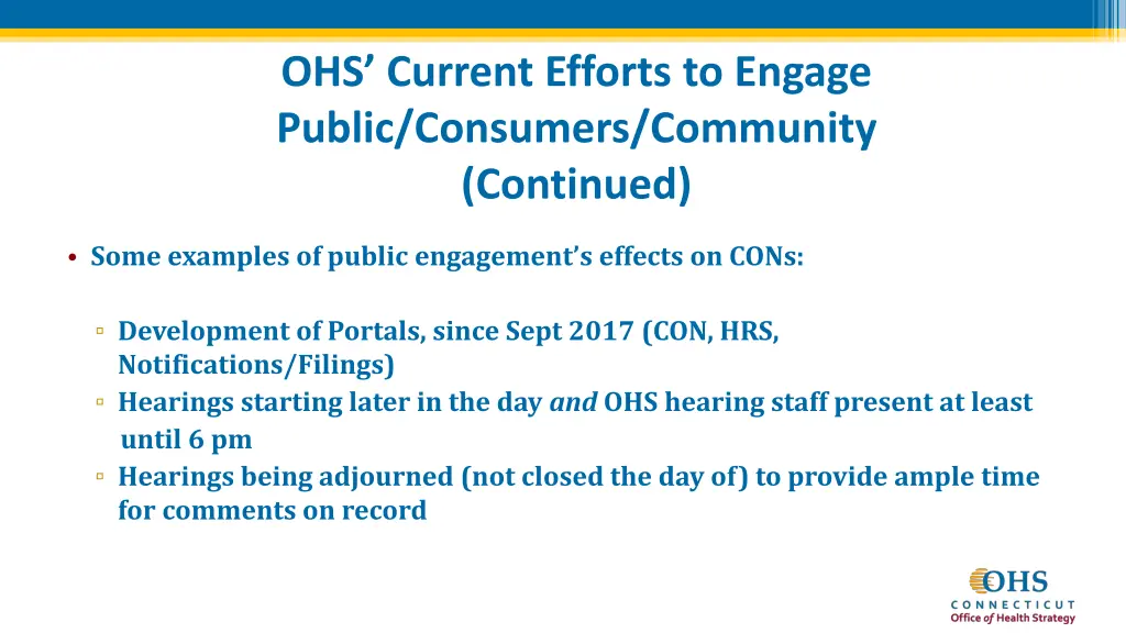 ohs current efforts to engage public consumers 3