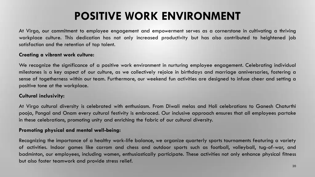 positive work environment