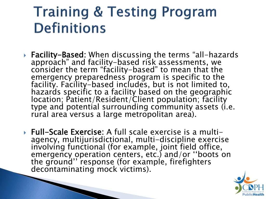 facility approach and facility based risk