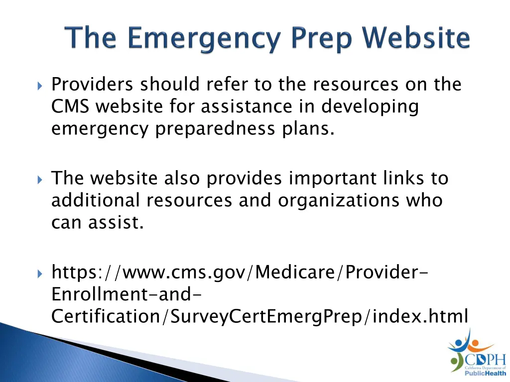 providers should refer to the resources
