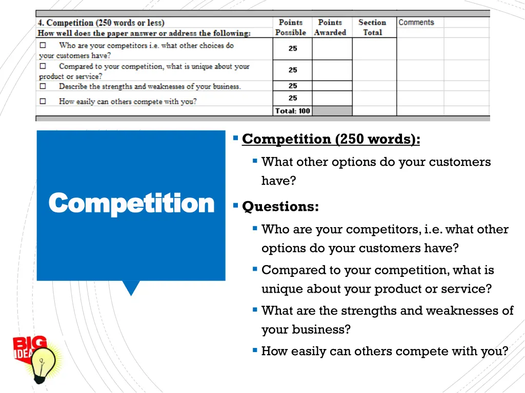 competition 250 words what other options do your