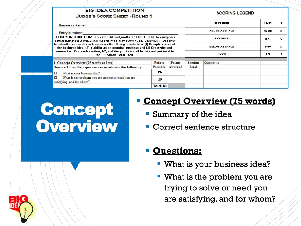 concept overview 75 words summary of the idea