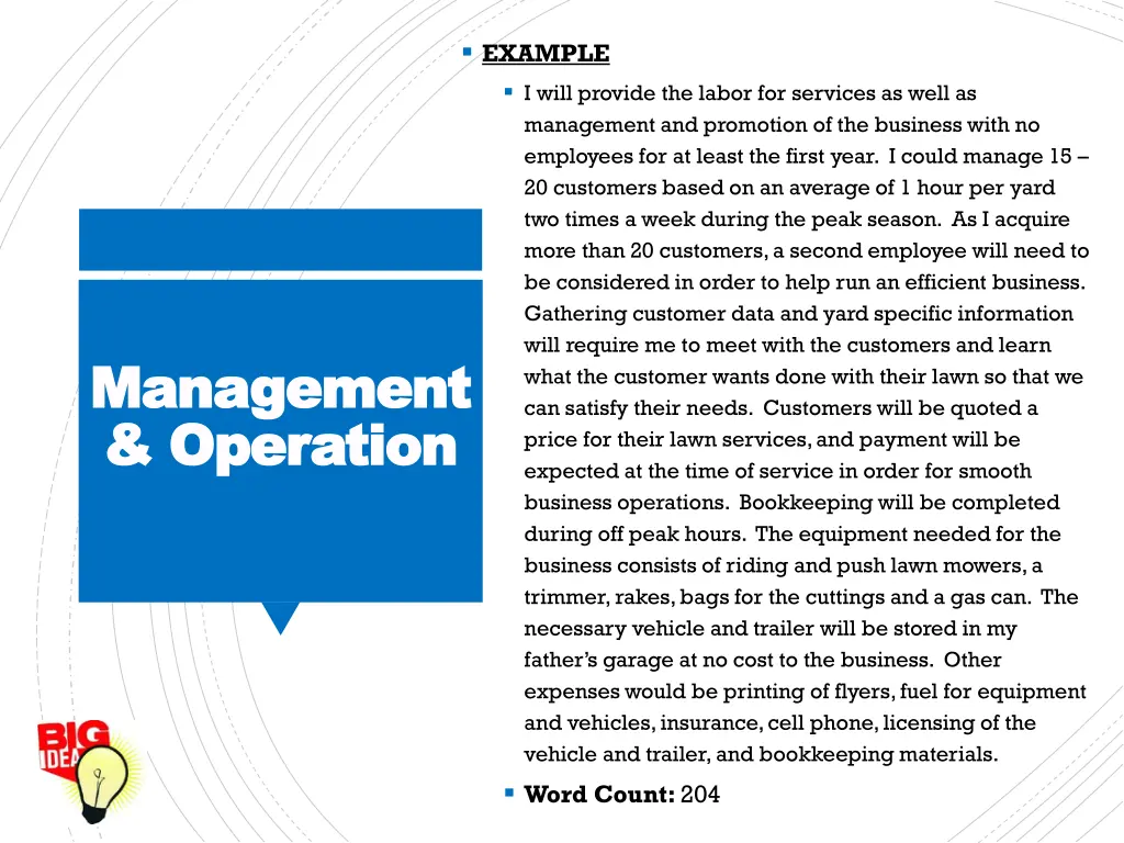 example i will provide the labor for services