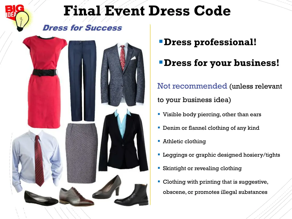 final event dress code