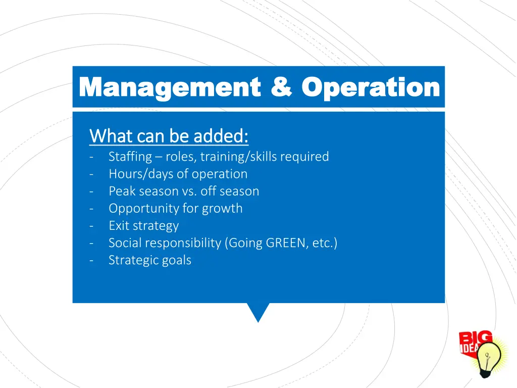 management operation management operation