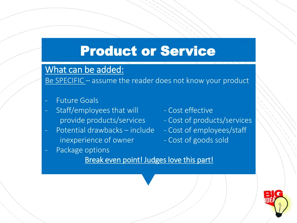 product or service product or service