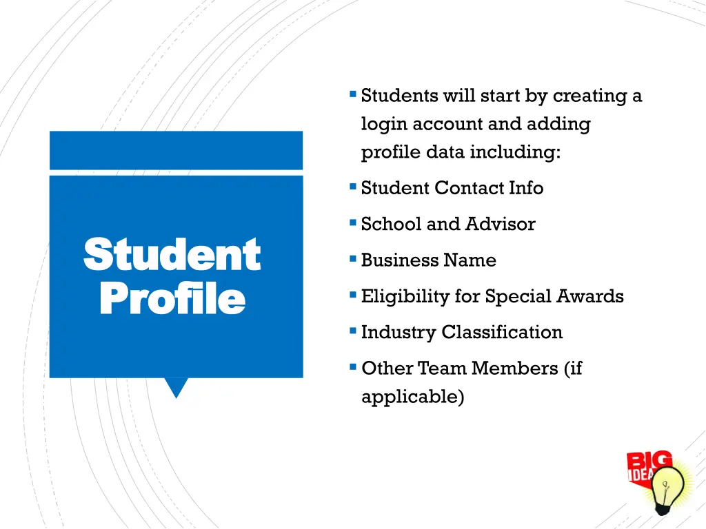 students will start by creating a login account