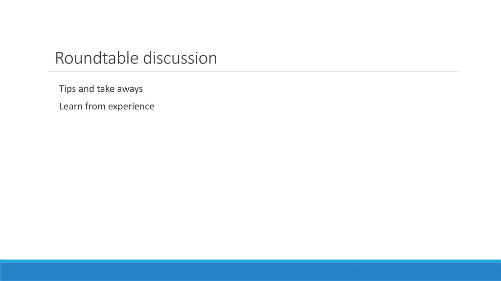 roundtable discussion