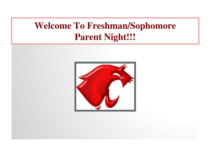 welcome to freshman sophomore parent night