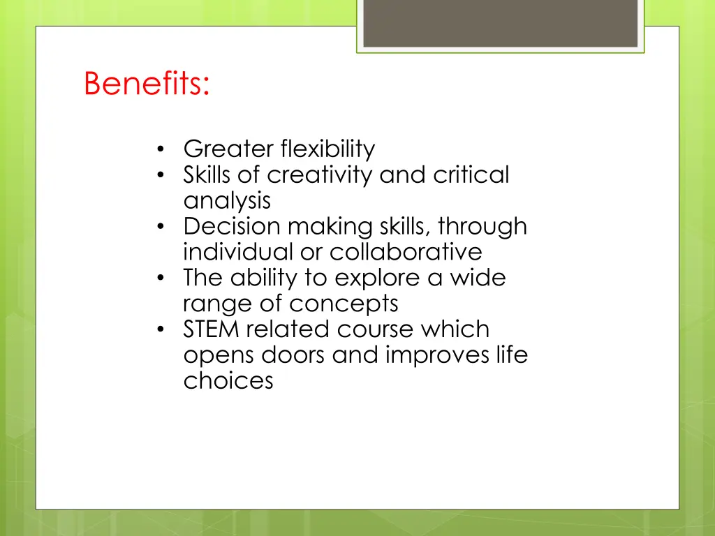 benefits